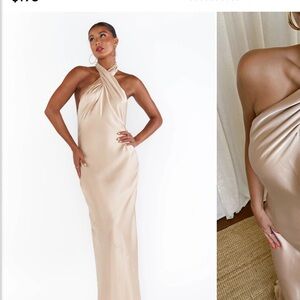Show Me Your MuMu Luxe Satin Dress in Champagne